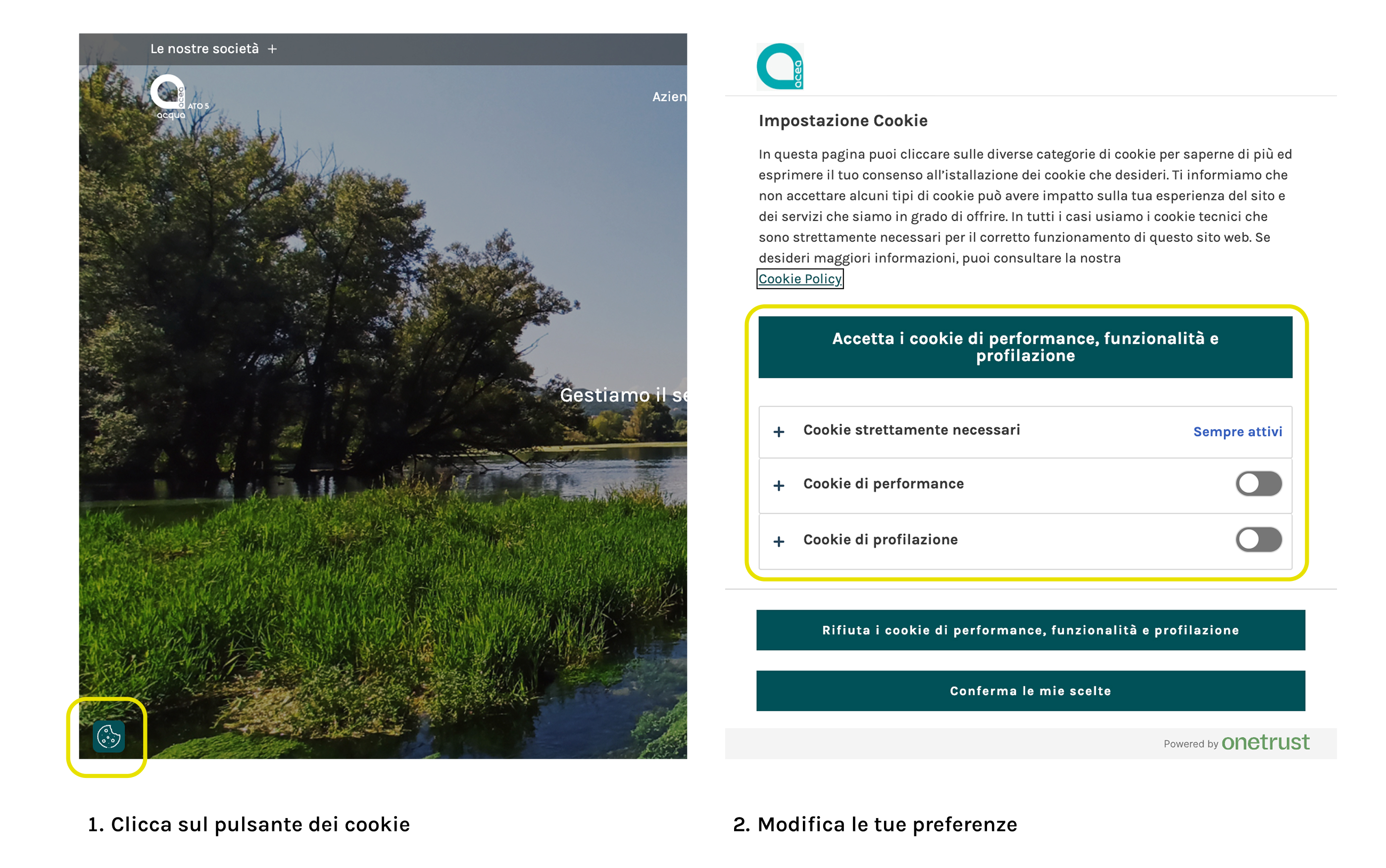 Tutorial cookie panel